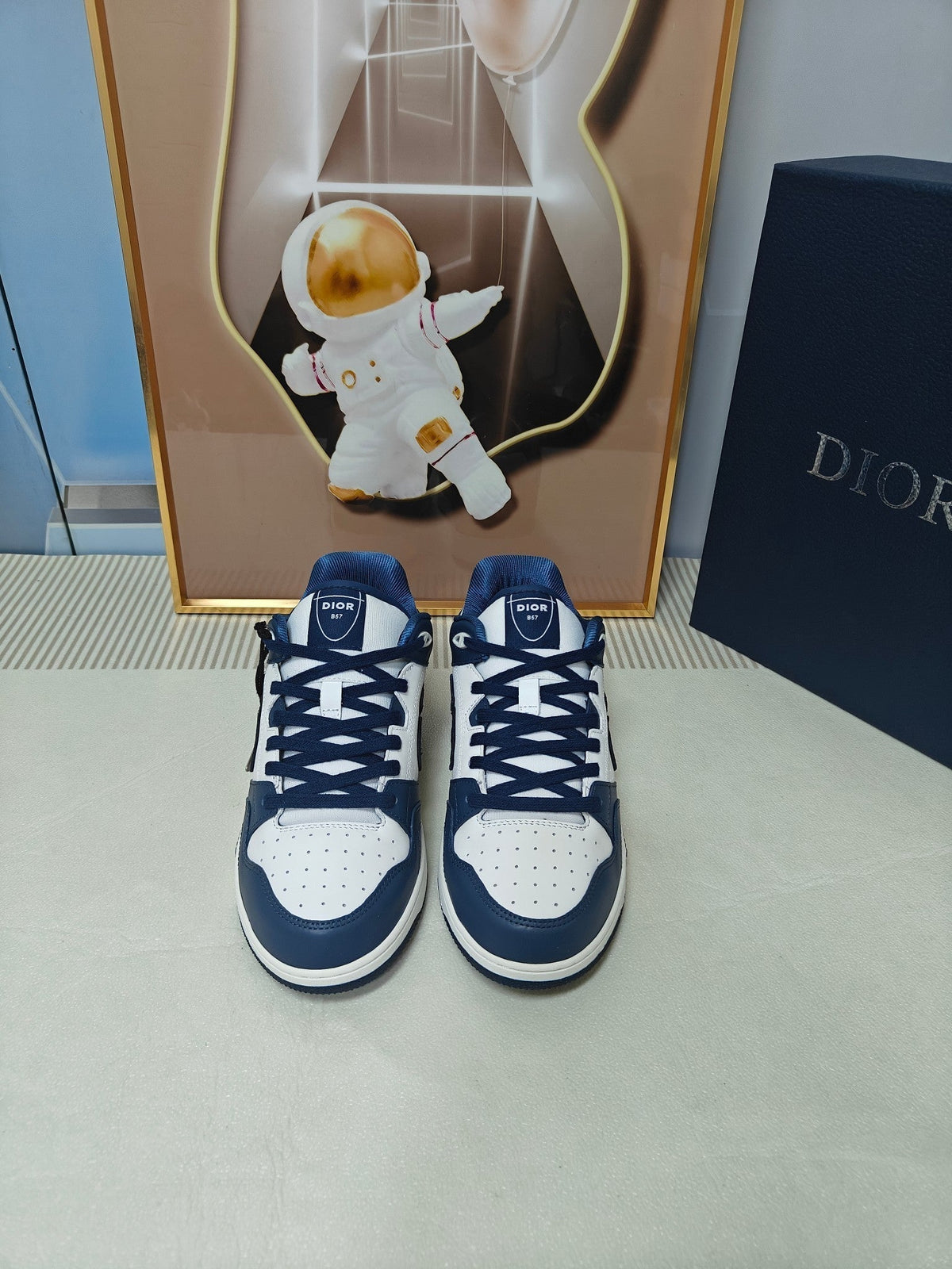 CD 26s Low Top Sneaker White Navy Blue Calfskin 294815