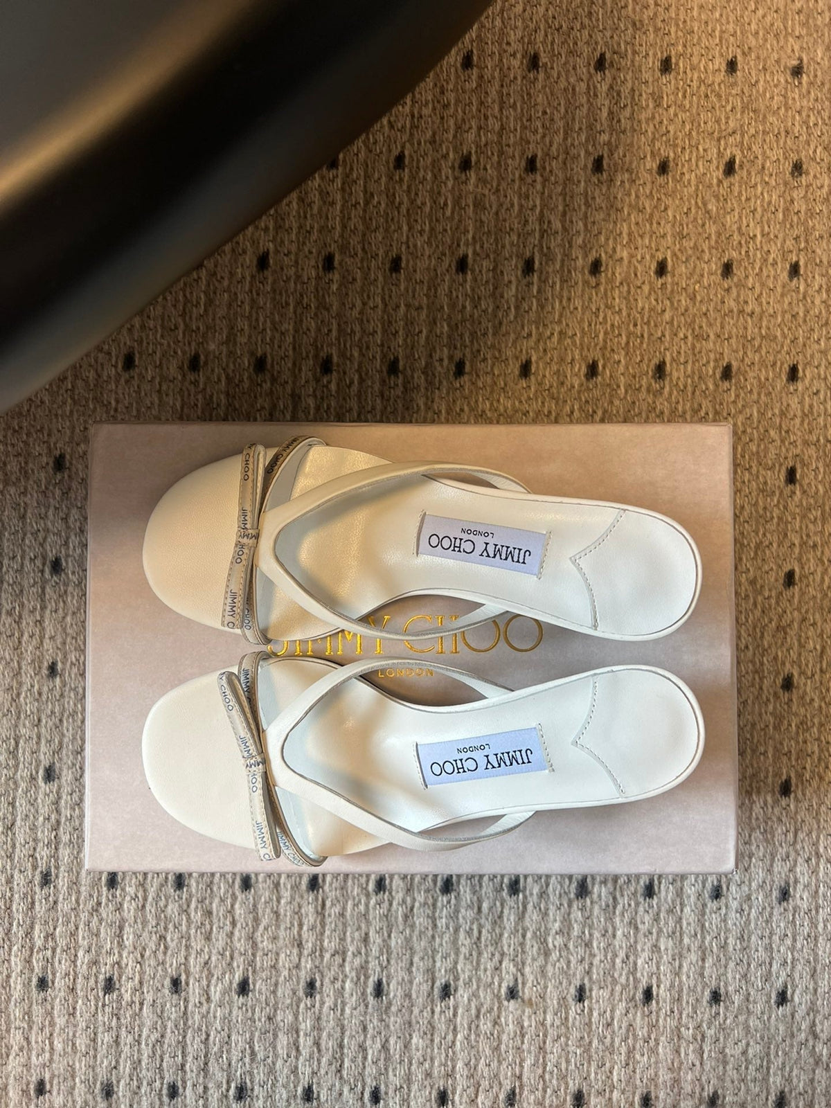 Jimmy Choo 26S Strappy Heeled Sandals White Lambskin 735194