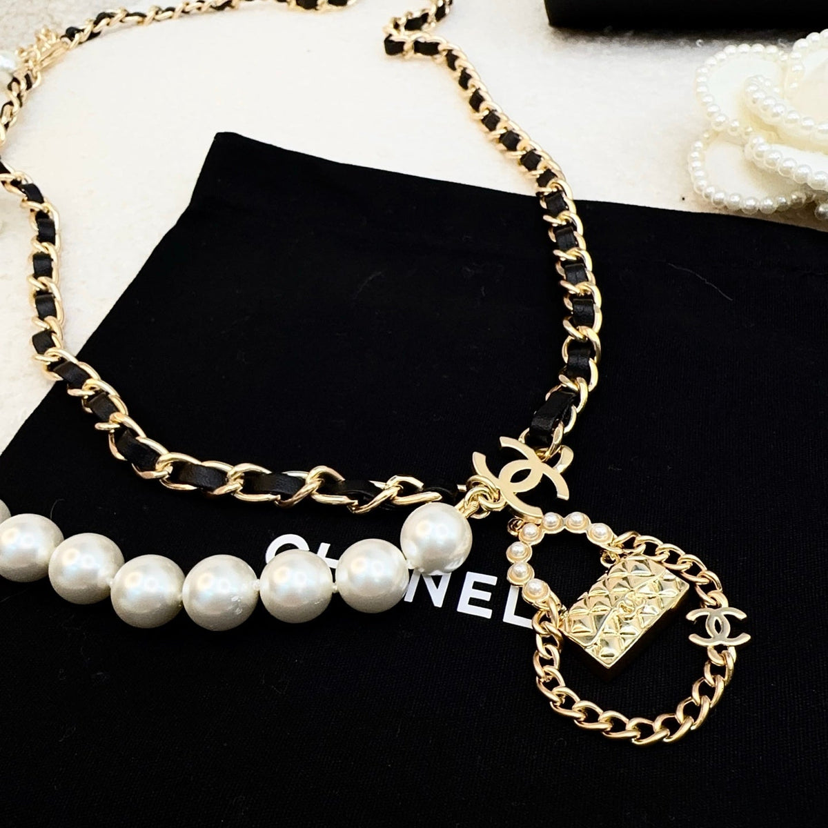 Chanel 2026 Bag Charm Pearl Waist Chain Belt Gold-Hardware 217219