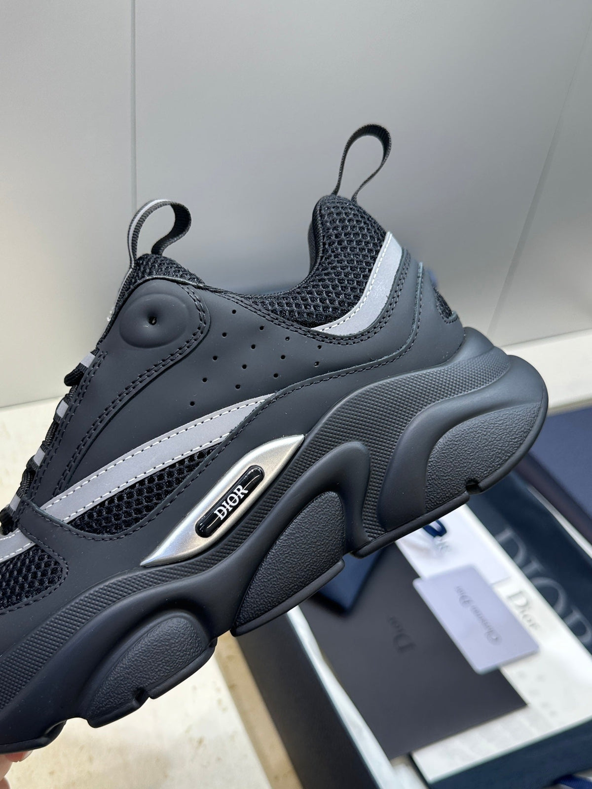 CD 26s Men B22 Sneakers Black Grey Trim Mesh 384192