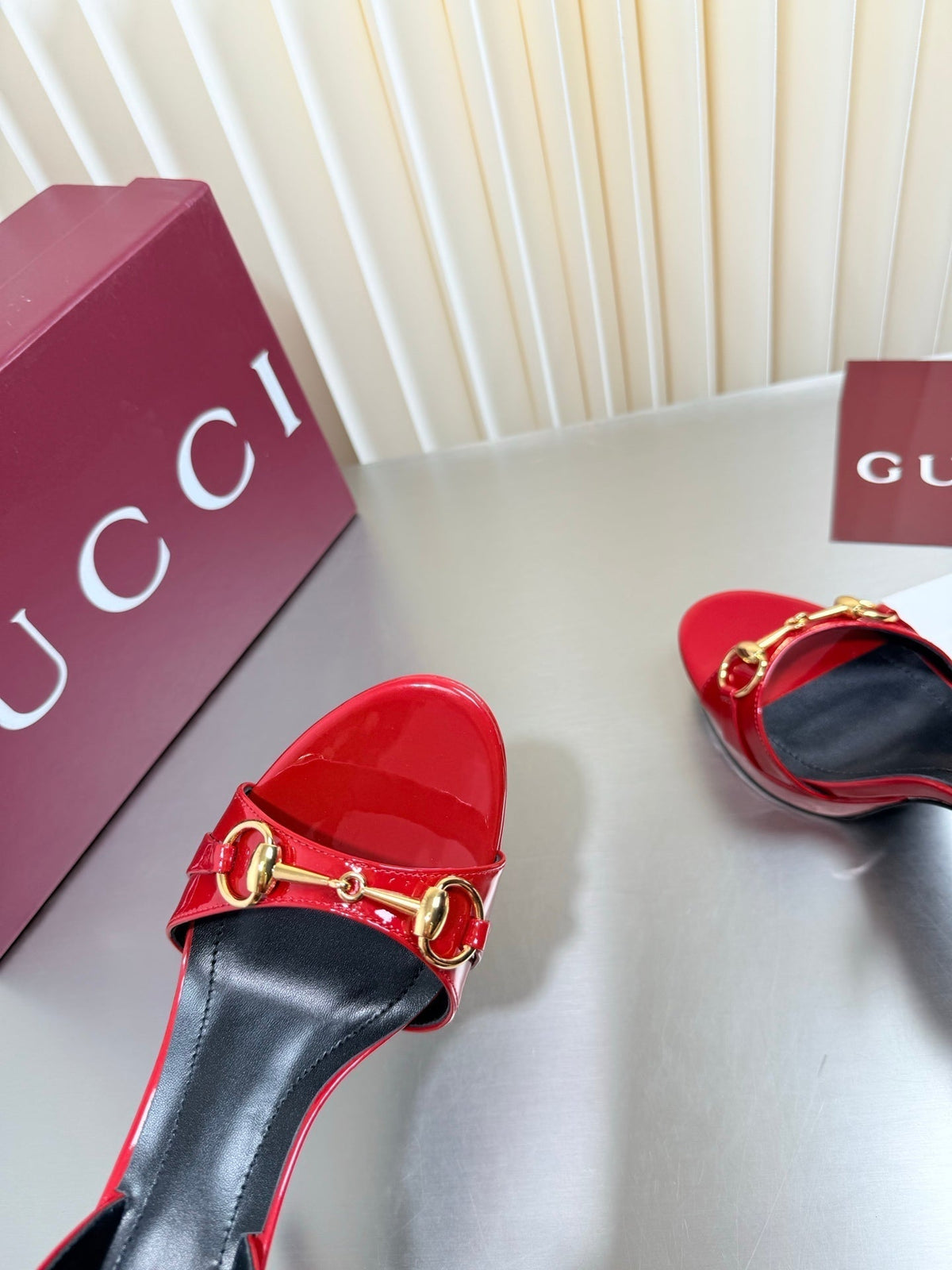 Gucci 26s Slingback Pump 10.5cm Red Glossy Calfskin