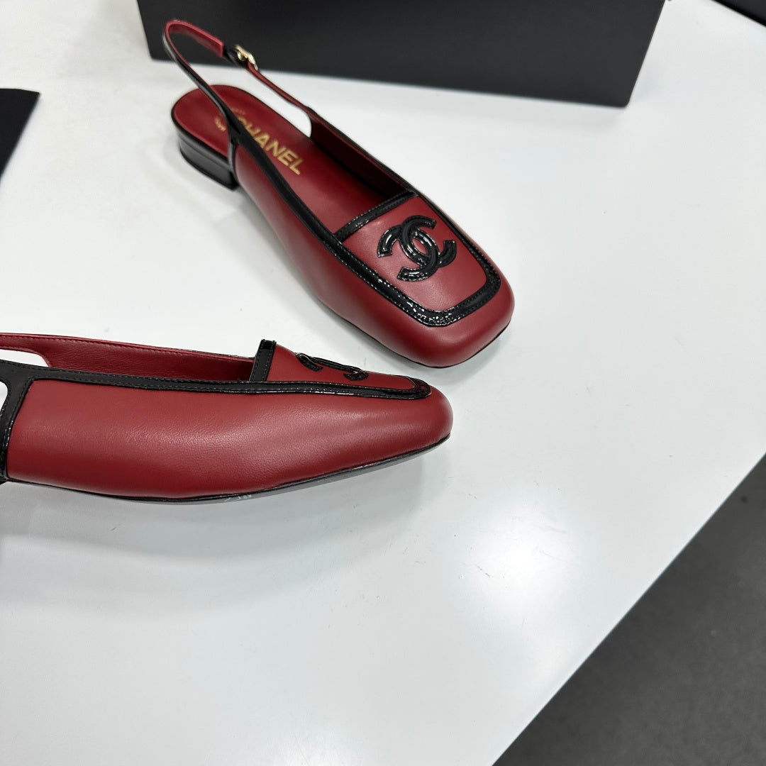 CC 26S Slip-Ons in Red Mix Black Tweed and Patent Calfskin (Copy)