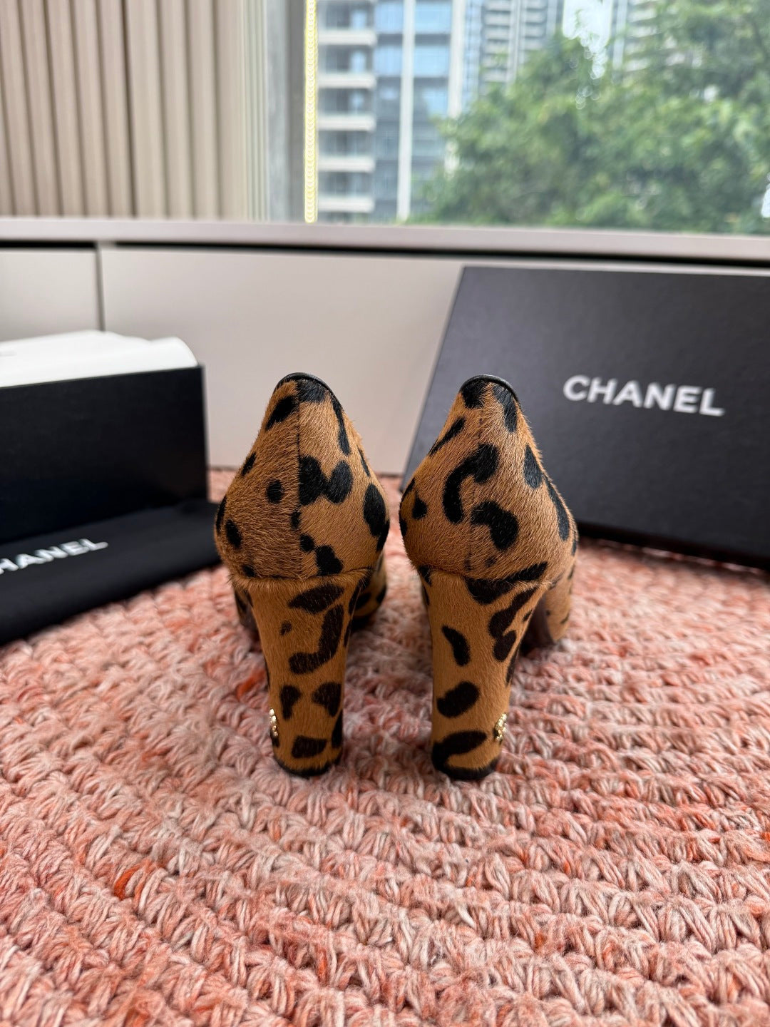 CC 26s High Heels In Brown Pony Hair With Leopard-Print