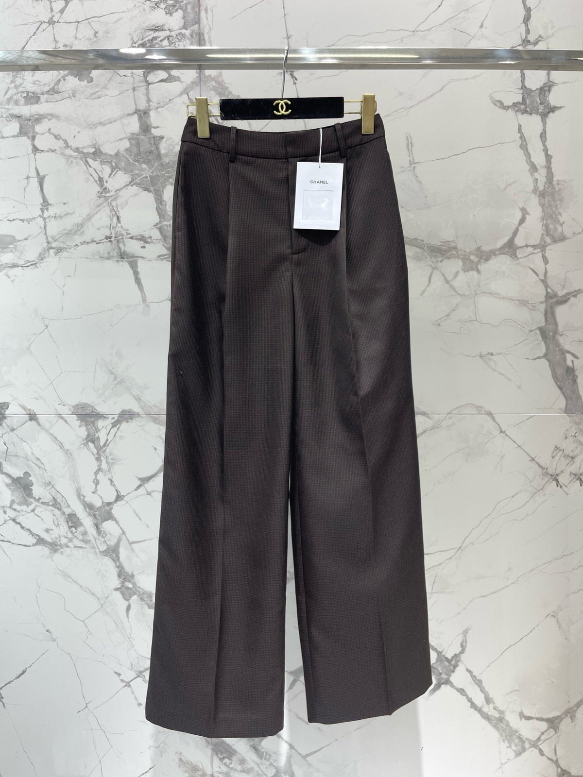 Chanel 26S Tweed Straight-Leg Pants 1695