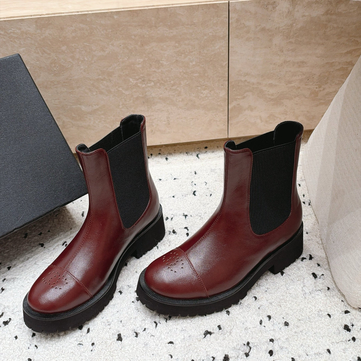 CC Dr. Martens-Style Chelsea Ankle Boots Leather 180275