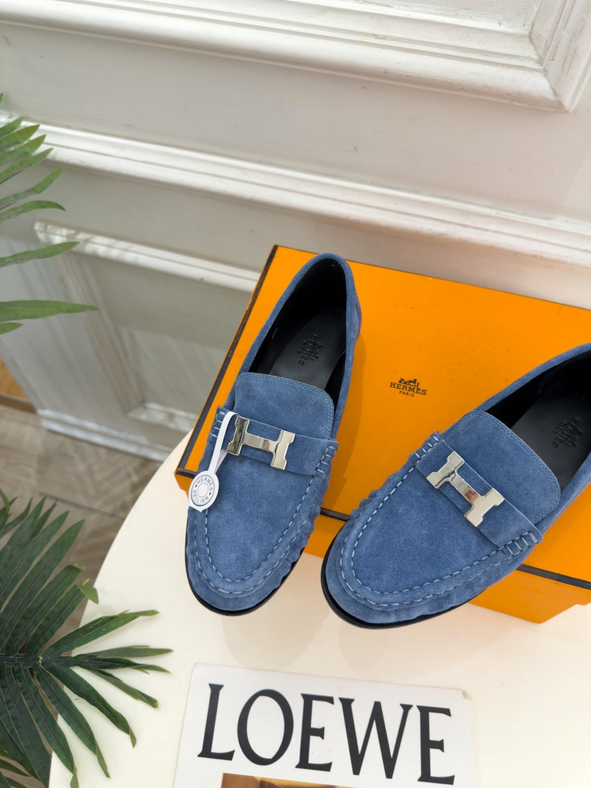HM 26ss Nova Loafers Paris Buckle Suede Goatskin 165020