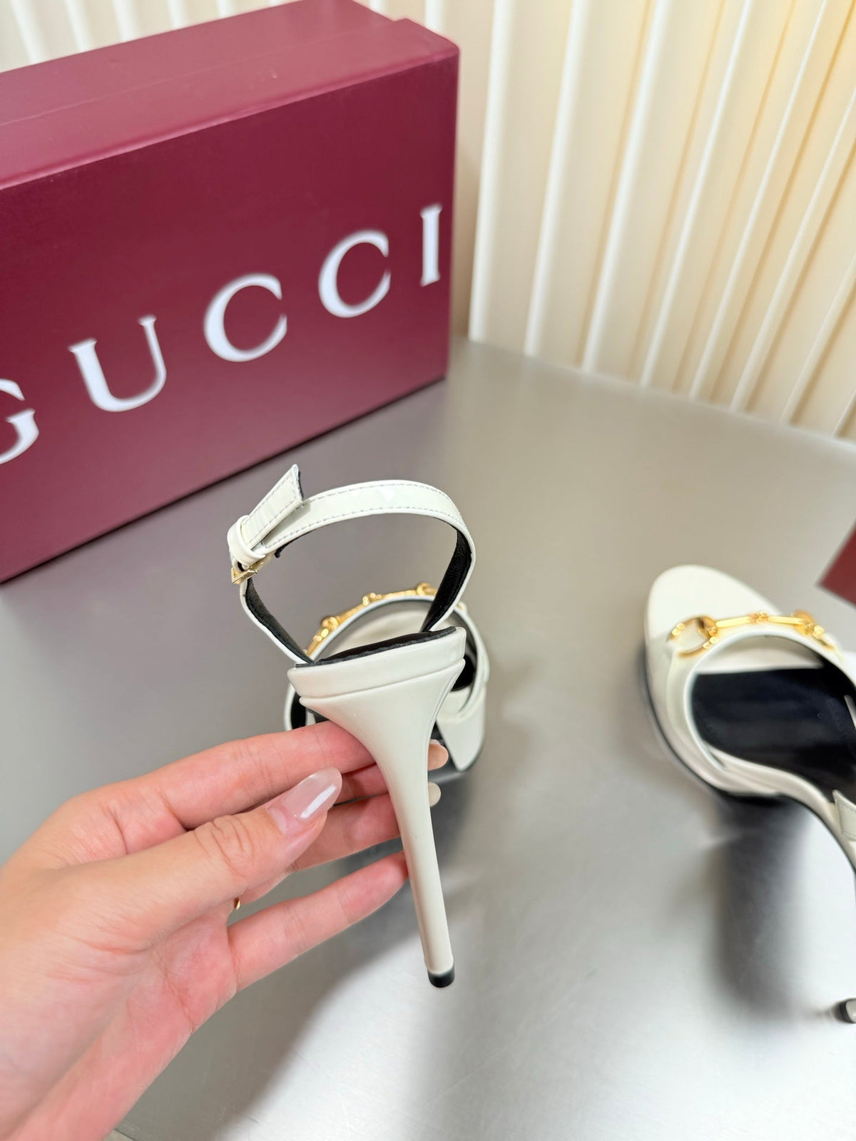 Gucci 26s Slingback Pump 10.5cm Cream White Calfskin