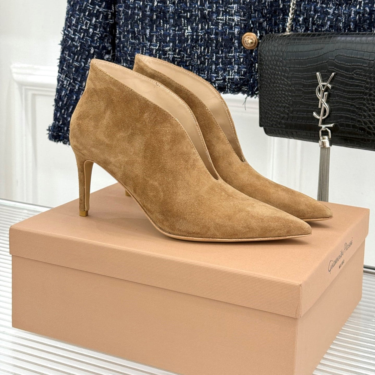 GR 26s Vania Pumps 9cm Camel Suede 175089