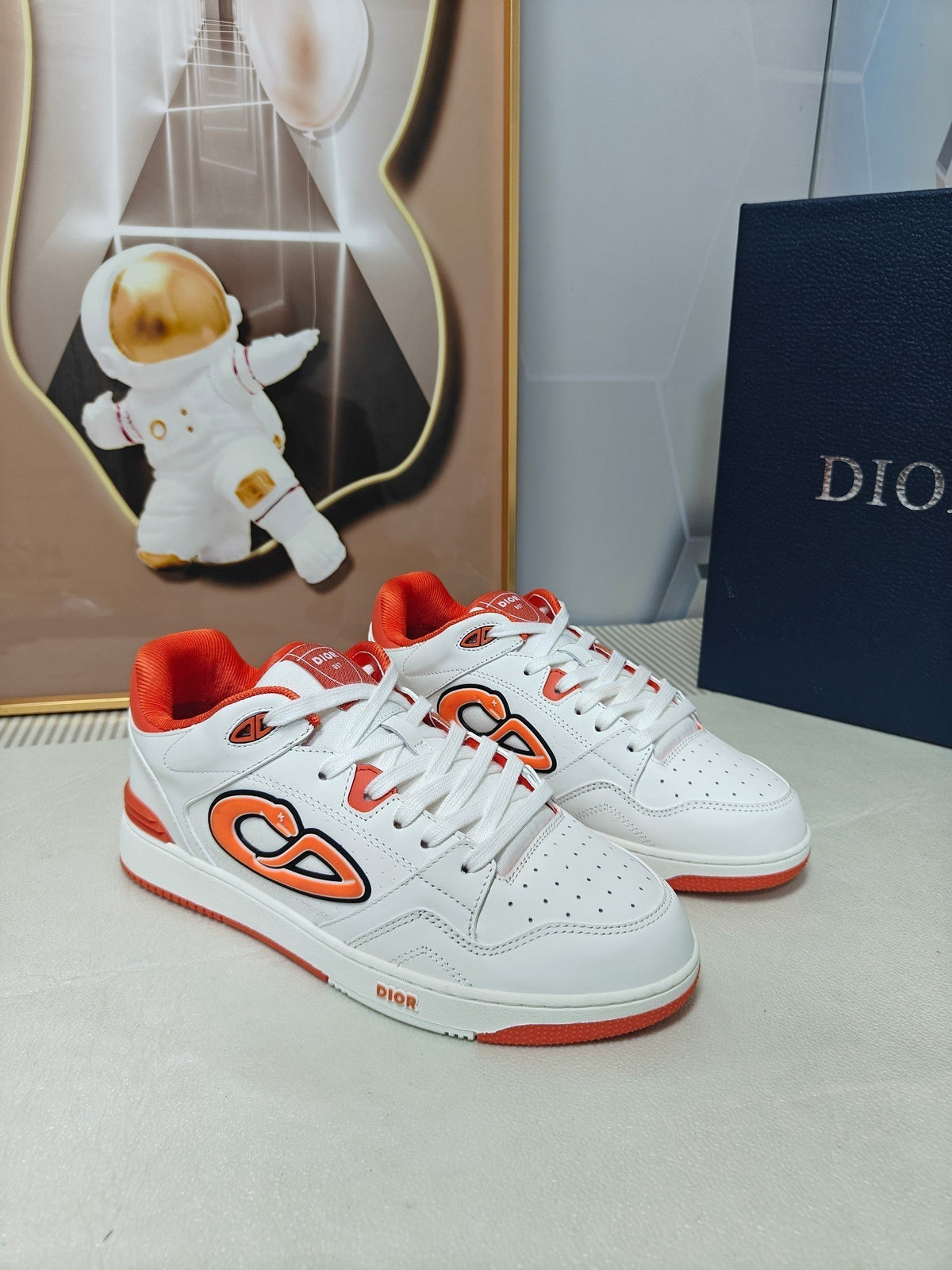 CD 26s Low Top Sneaker White Orange Calfskin 731952
