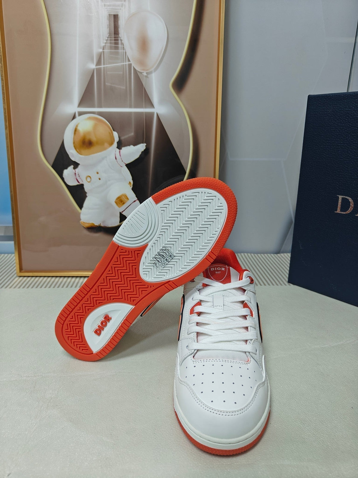 CD 26s Low Top Sneaker White Orange Calfskin 731952