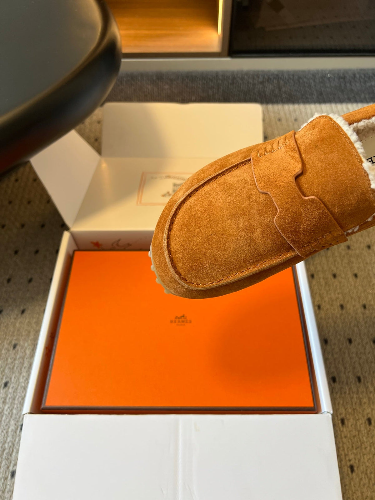 HM 26S Destin Loafers Cognac Brown Suede