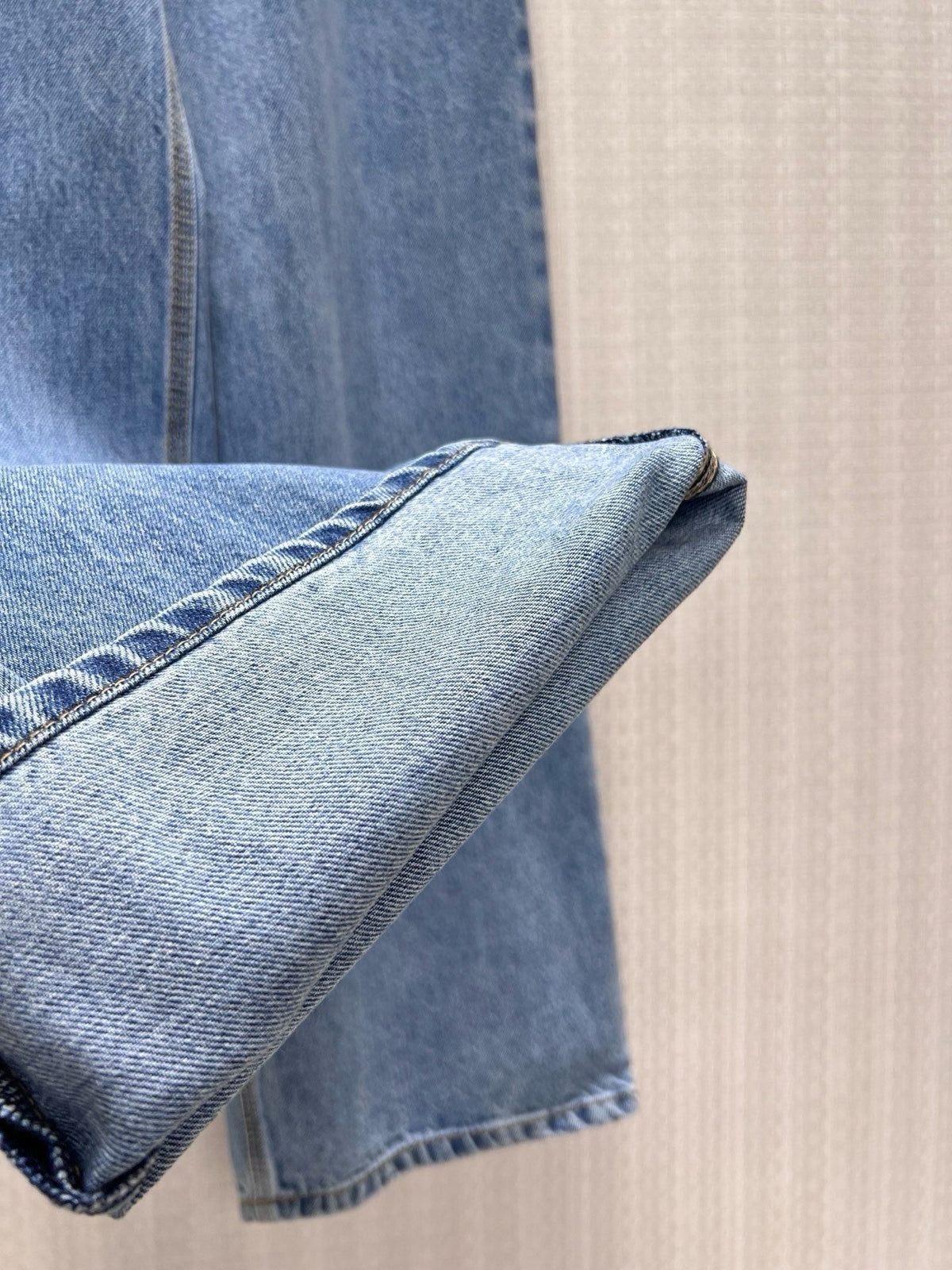 CC 26S High-Waist Wide-Leg Cargo Jeans Contrast Stitching Blue Cotton 437692