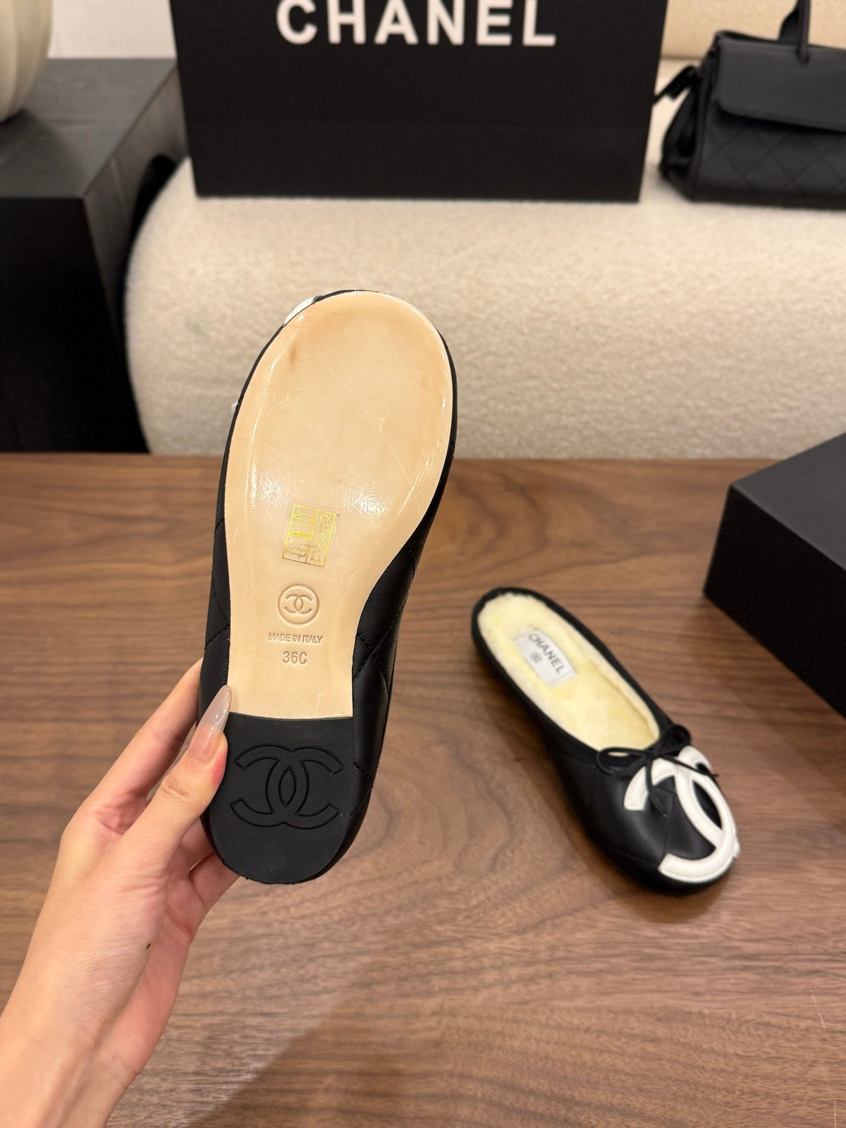 Chanel 2026 Cambon Mule Leather Wool 173187
