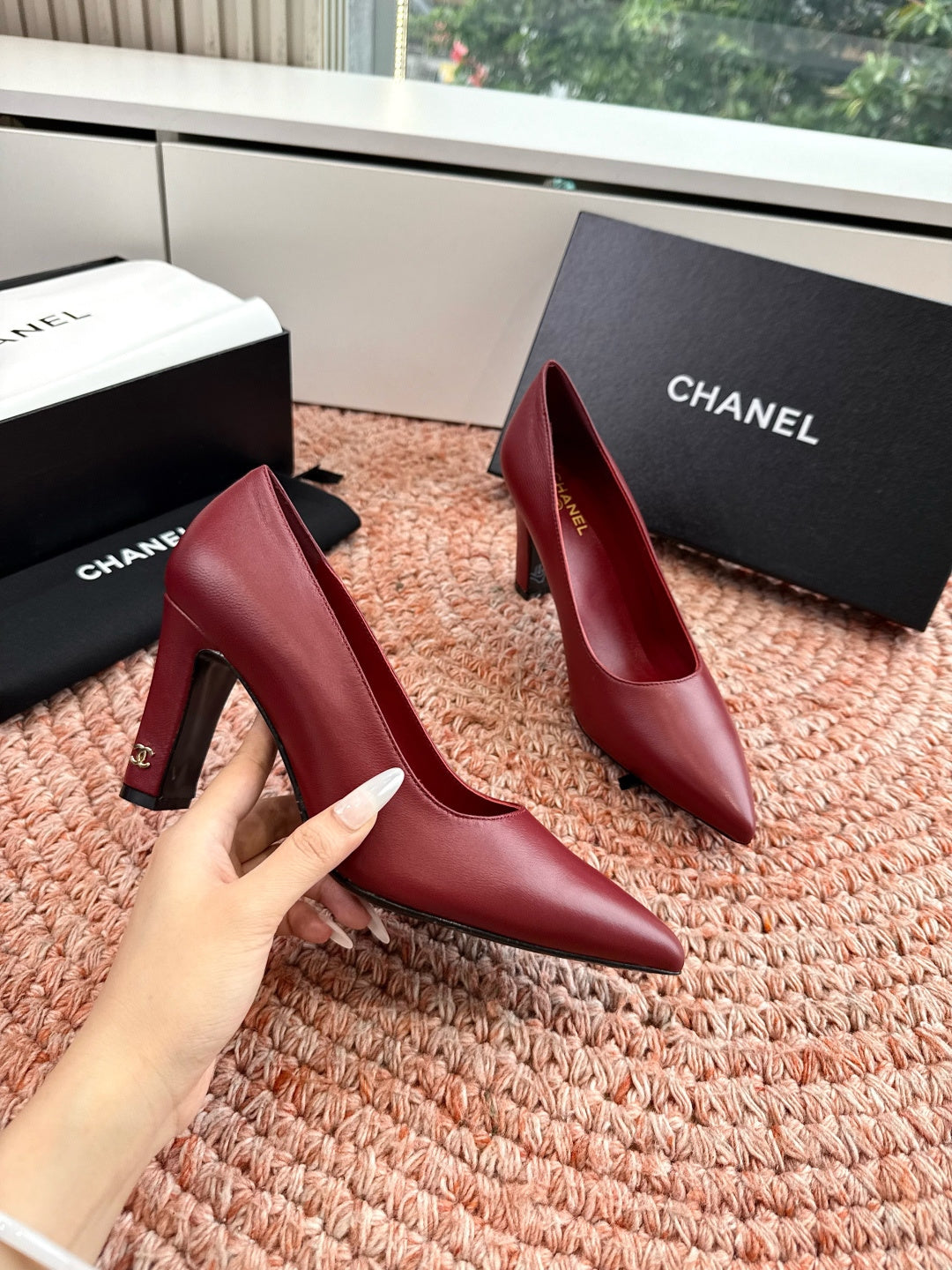 Chanel 26s High Heels Red Smooth Lambskin