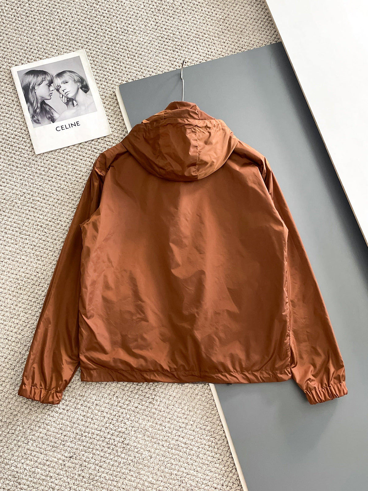 Prada 26s Men Hooded Windbreaker Jacket Enamelled Triangle Logo 518392