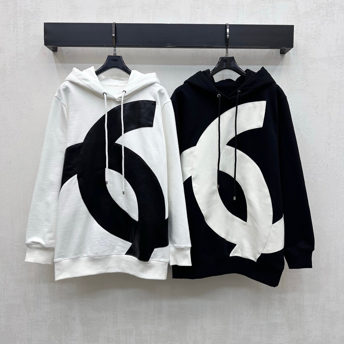 Chanel 26s Coco Neige Big CC Hoodie White Black 444294