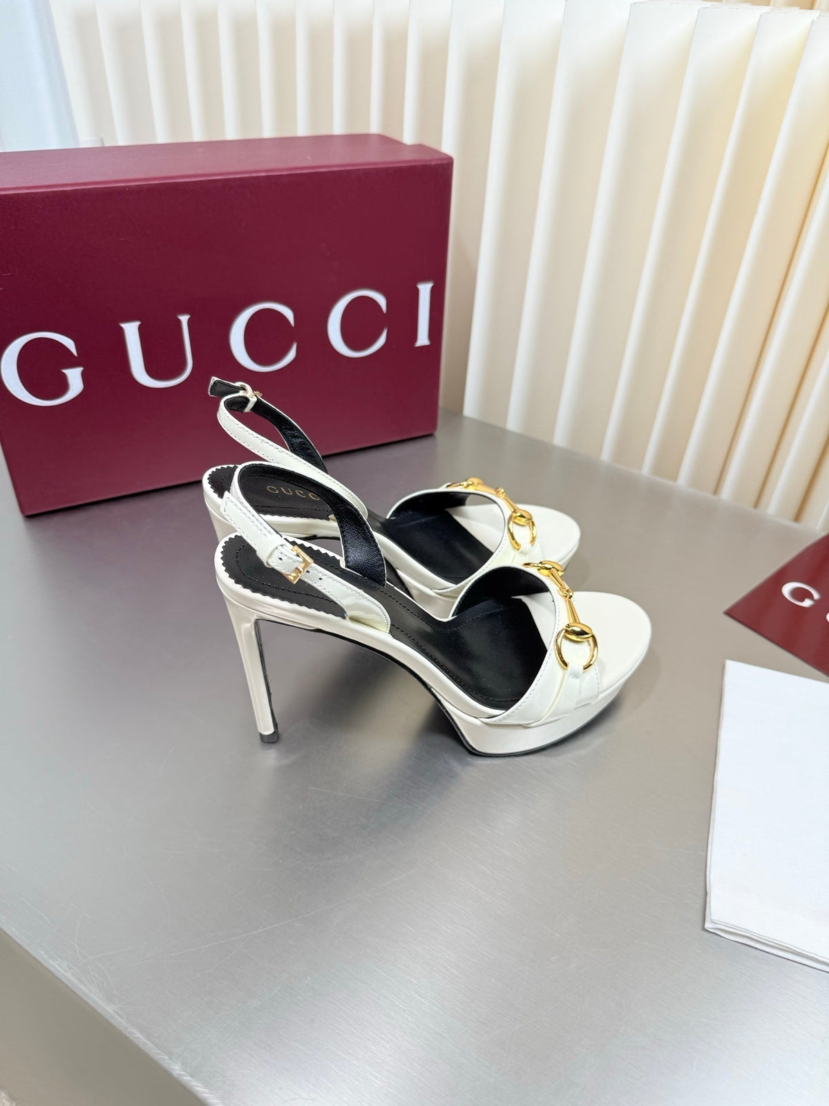 Gucci 26s Slingback Pump 10.5cm Cream White Calfskin