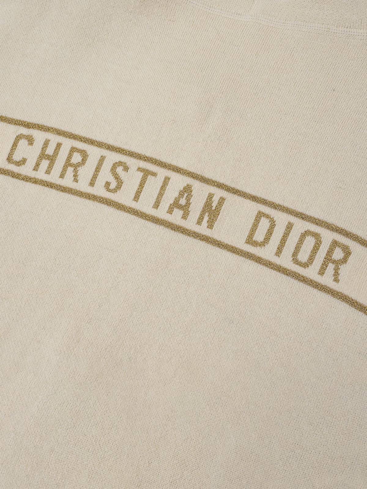 Dior 26s Reversible Hoodie Beige Dior Oblique Knit Men