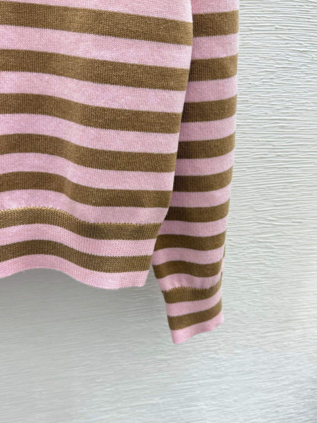 Miu 26FW Striped Knit Cardigan Round Neck Button-Front Wool 313339