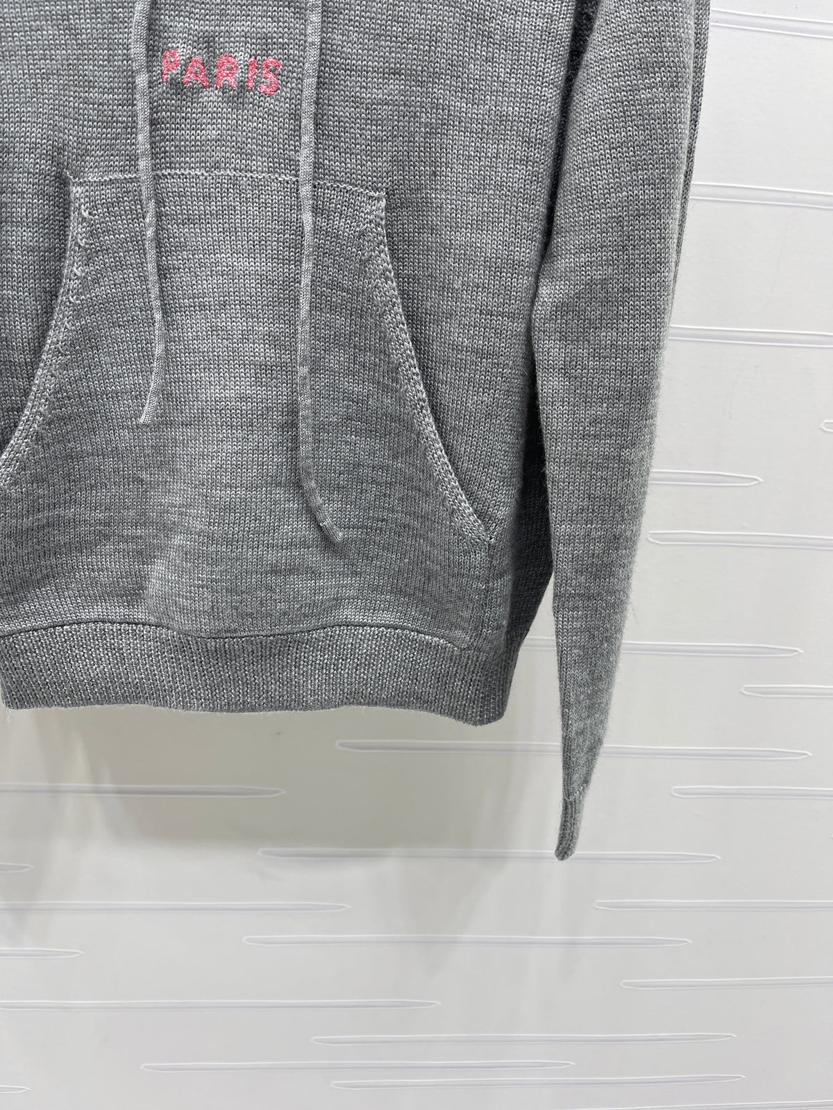 CE 26S Hooded Knit Sweater Celine Paris Logo Wool 430332