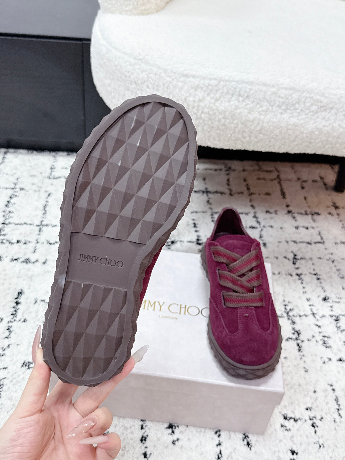 Jimmy Choo 26S Sneakers Dark Red Suede 492165