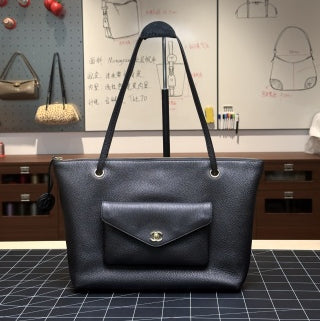 Chanel 2026 Tote Shoulder Bag 32cm Black Leather