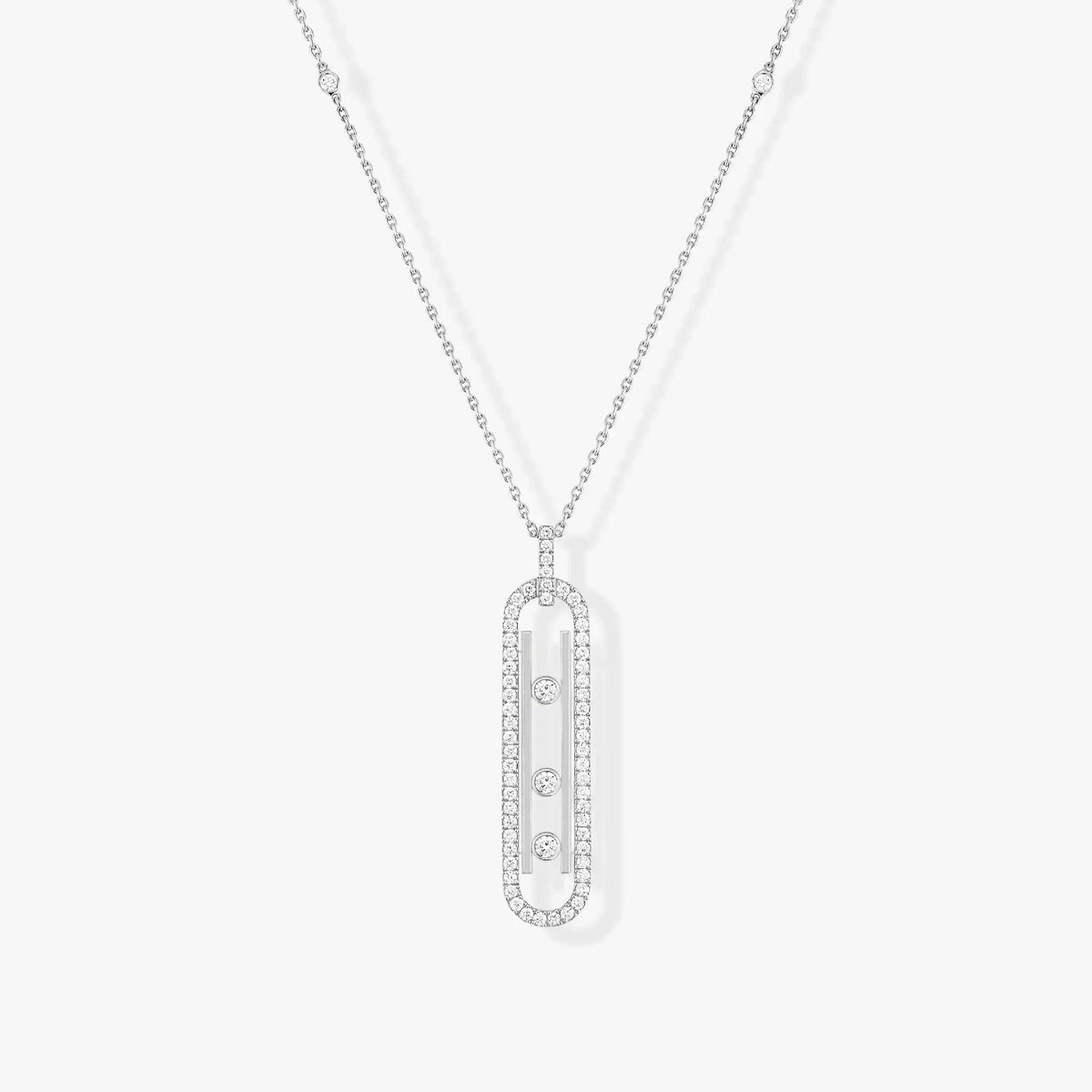 Messika Move 10th PM Silver Diamond Necklace