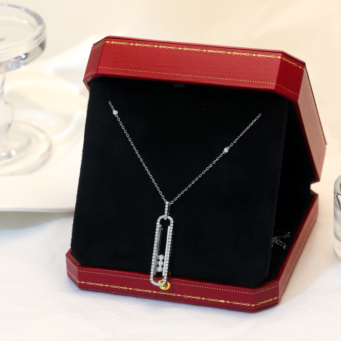 Messika Move 10th PM Silver Diamond Necklace
