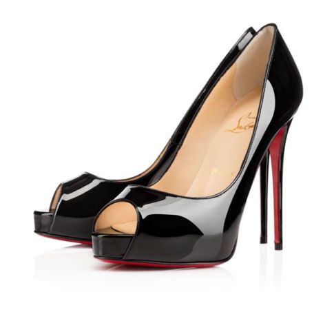 CL Very Prive 120 mm Pumps Black Red Patent Calf