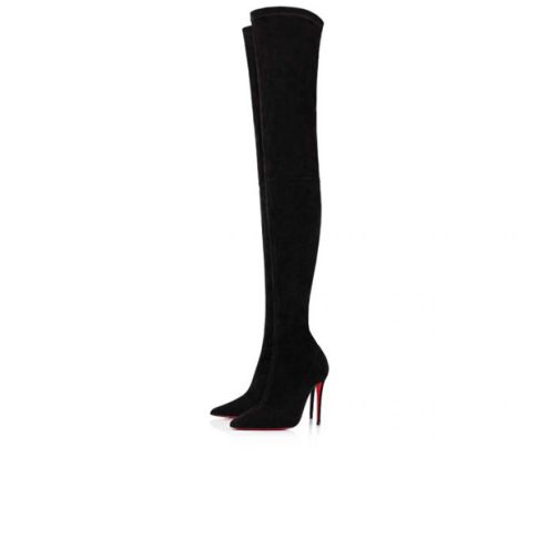 CL Tall Boot Kate Botta 100 mm Black Suede Calfskin