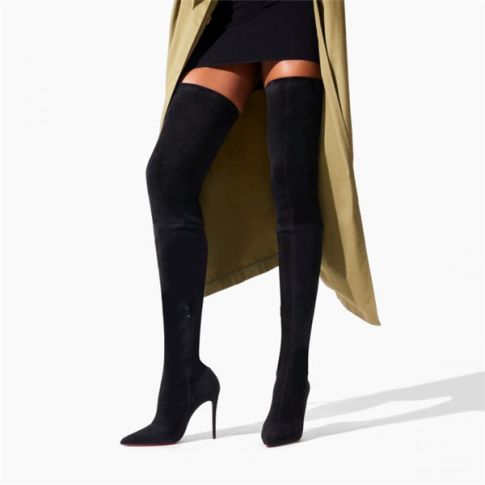 CL Tall Boot Kate Botta 100 mm Black Suede Calfskin