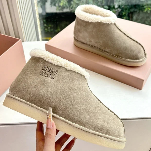 Miu Miu 2026 Shearling-Lined Ankle Boots Suede 994132