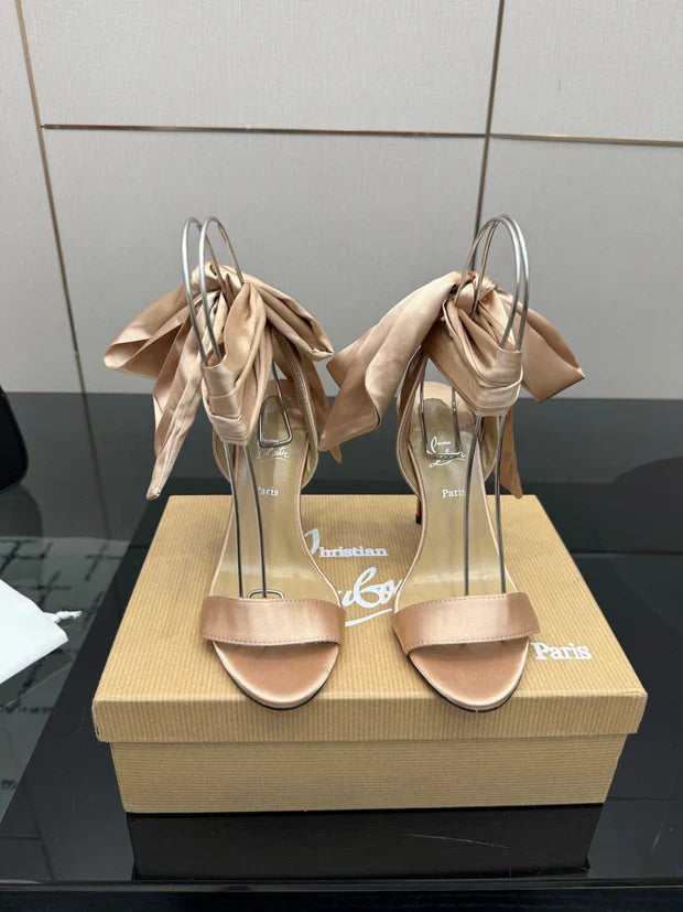 Christian Louboutin 2026 Sevillana 100mm Crepe Sandals Silk Sheepskin 791574