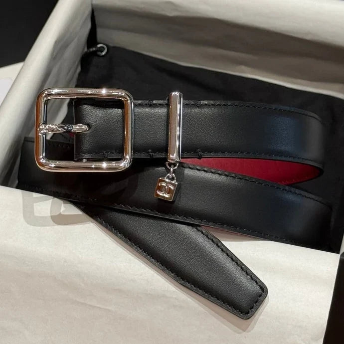 Chanel 2026 Statement Buckle Belt 25mm Calfskin