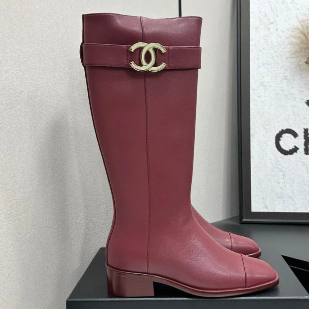 Chanel 2026 Metiers D'art Knee-High Boots 45mm Suede Cowhide 986193