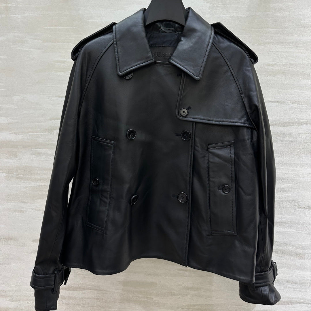 BRR Mayfair Trench Jacket Black Lambskin 427347