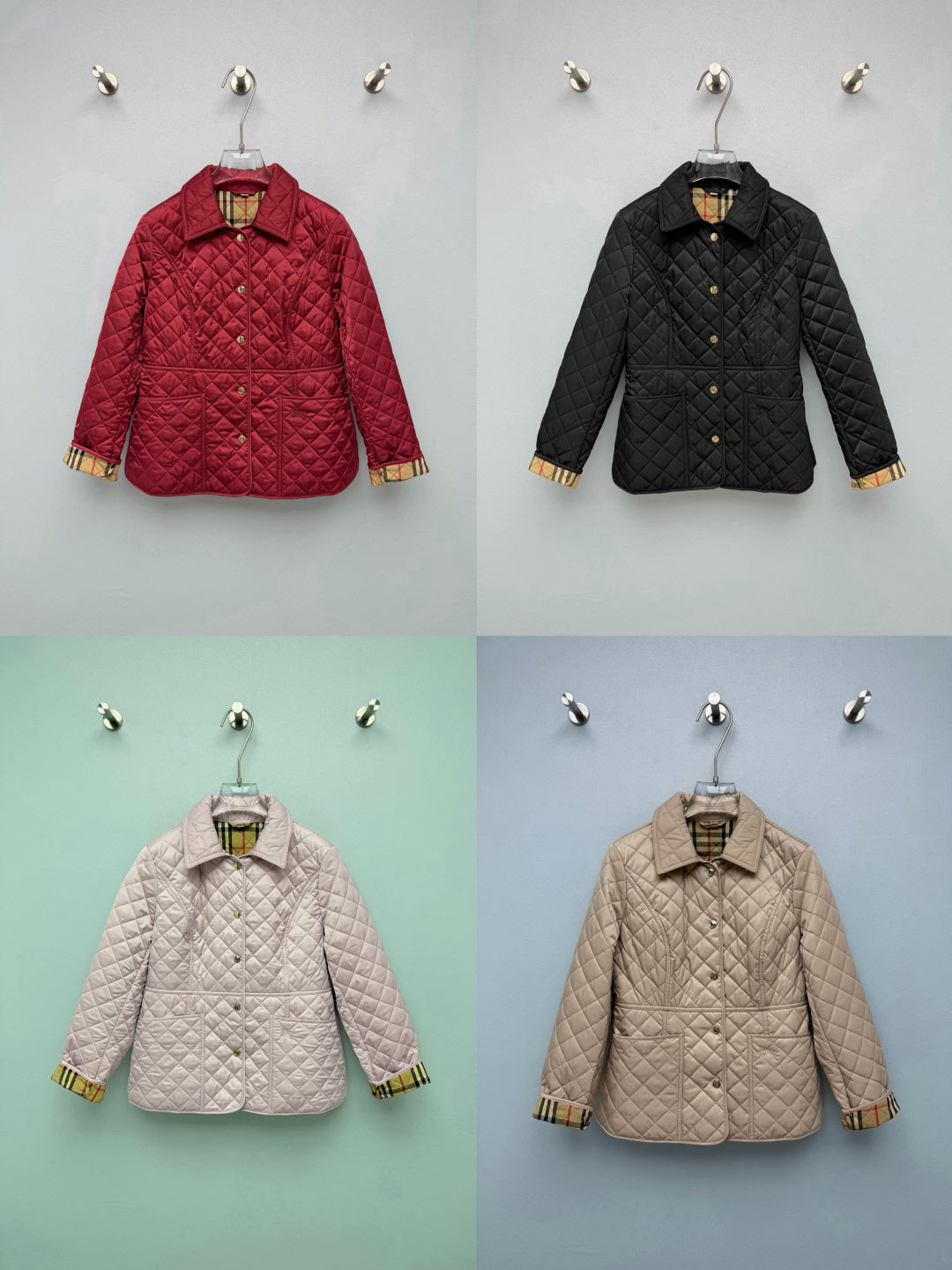 Burberry 26s Vintage Check Trim Quilted Jacket 444868