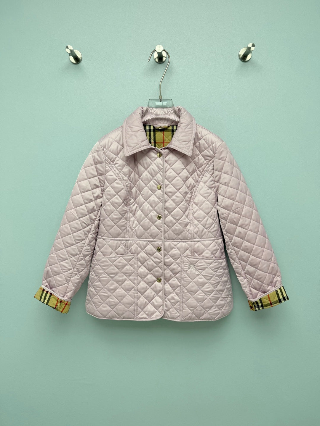 Burberry 26s Vintage Check Trim Quilted Jacket 444868