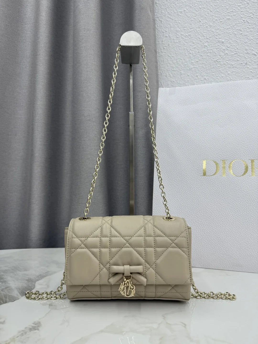 Dior 2026 Chain Bag 21cm Fabric Lambskin