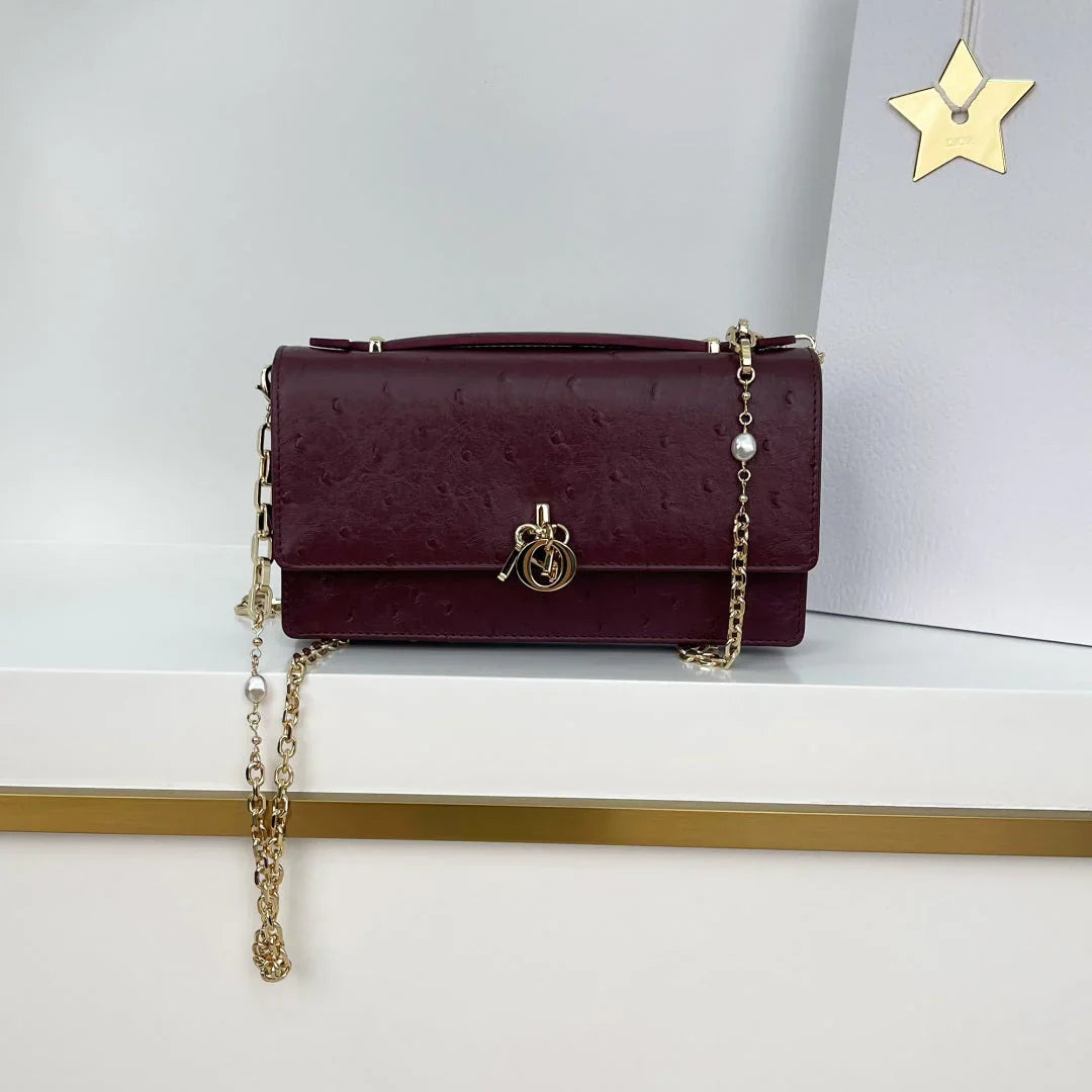 Dior 2026 Pearl Clutch Bag 21cm Leather