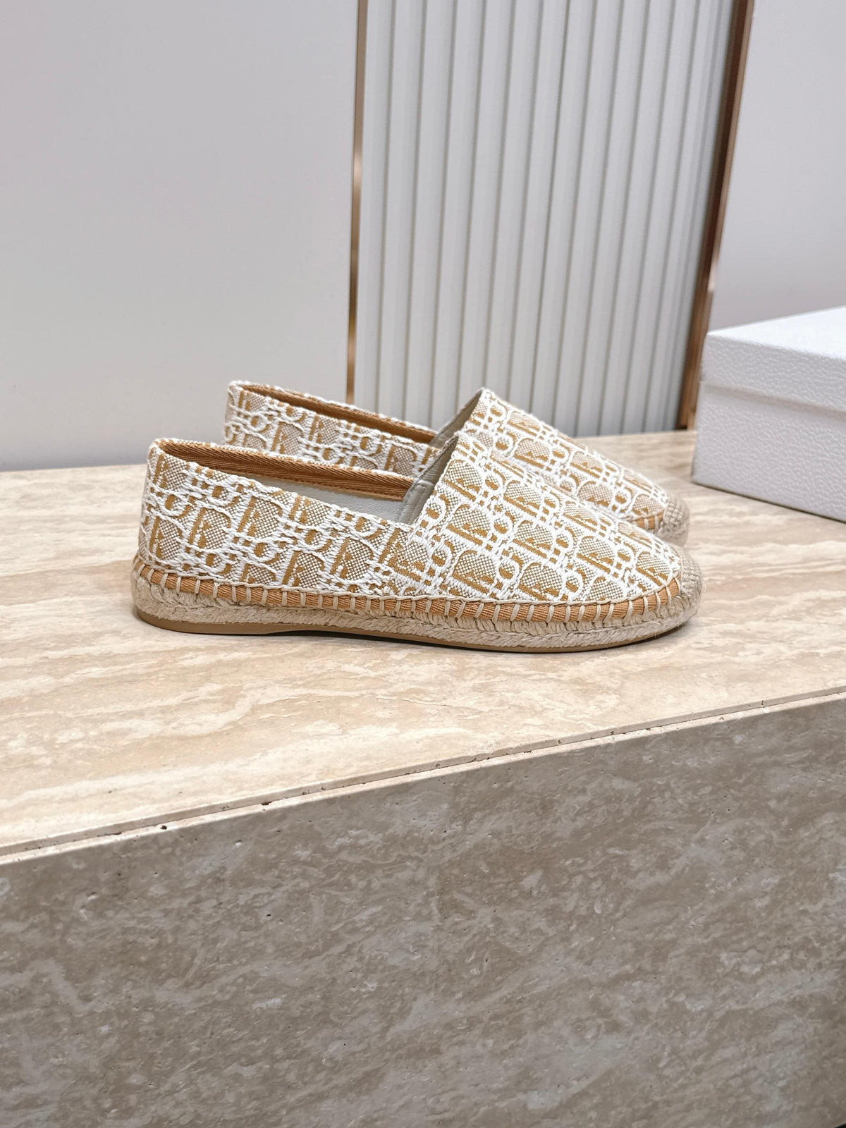 Dior 26s Siroco Espadrille Beige White Dior Oblique Canvas