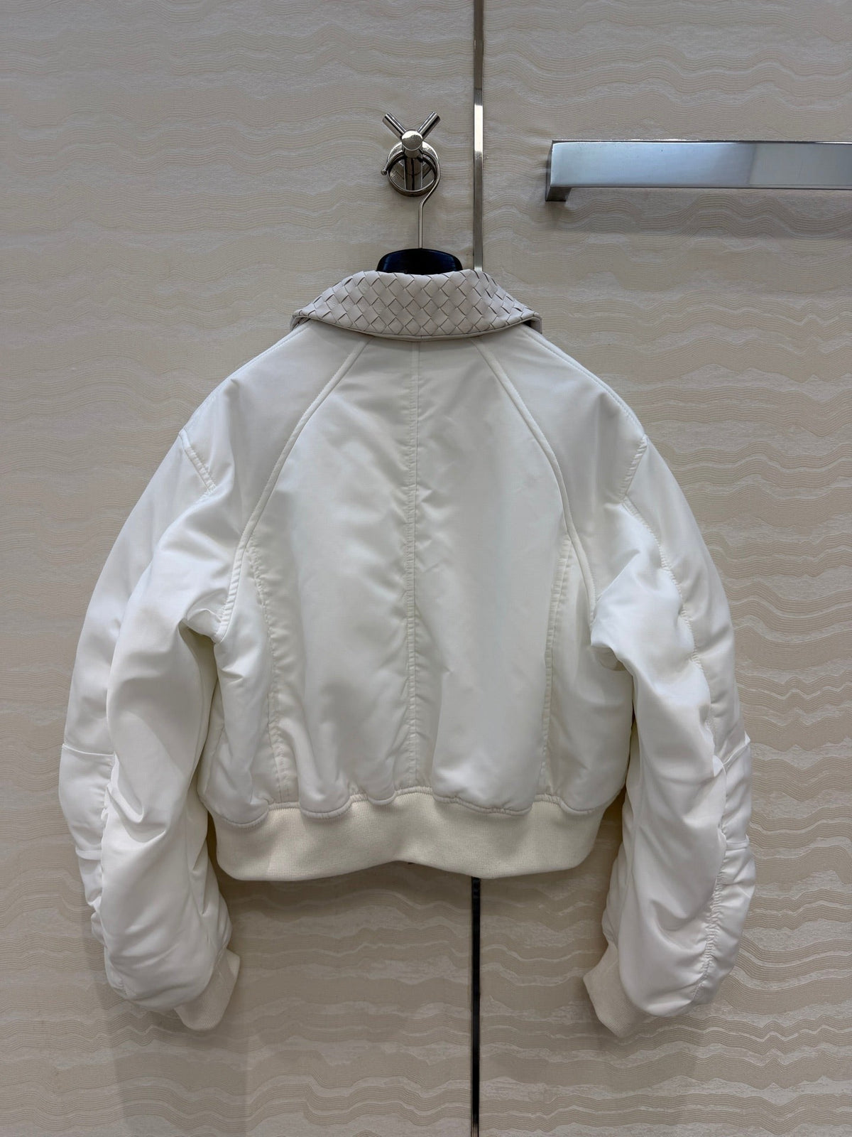 BV 26S Intrecciato Collar Padded Bomber Jacket Polyester 435629