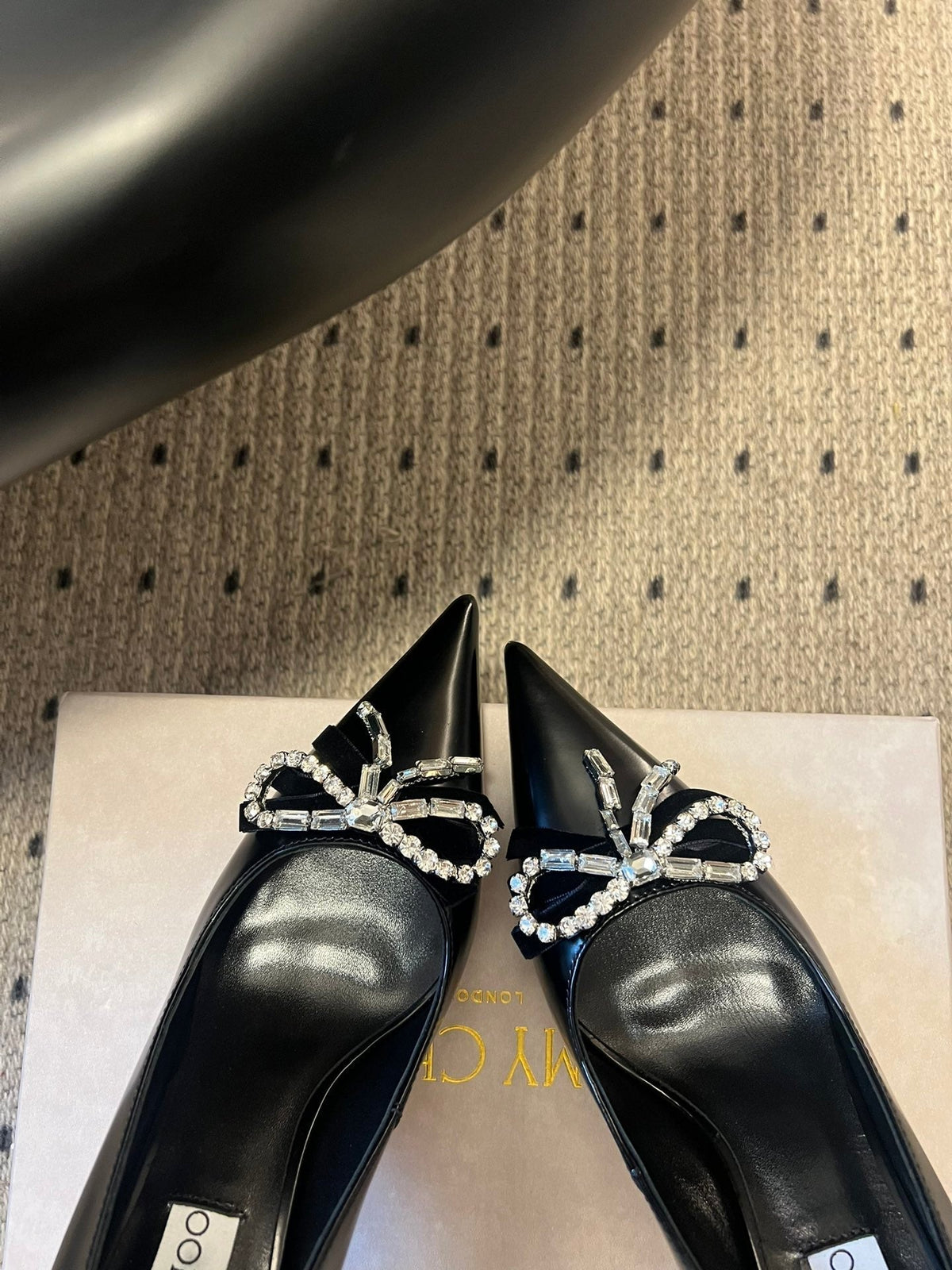 Jimmy Choo 26S High Heels 7.0cm Black Patent Calfskin 815349