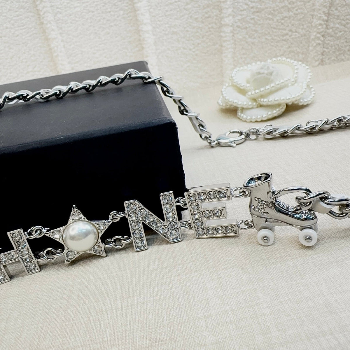 Chanel 2026 Crystal CC Logo Waist Chain Belt 219665