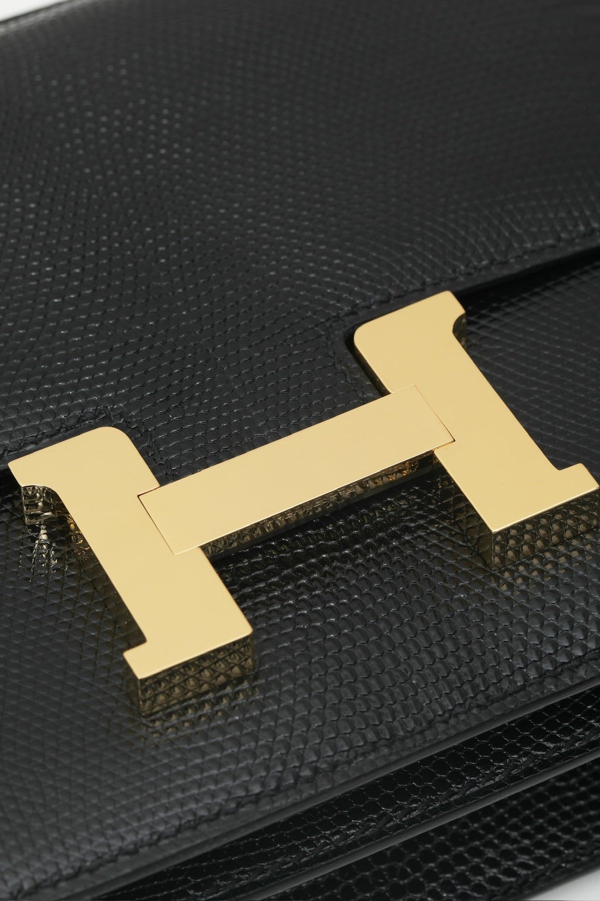 High-end Hermes 2026 Constance Bag 18cm Black Lizard Skin