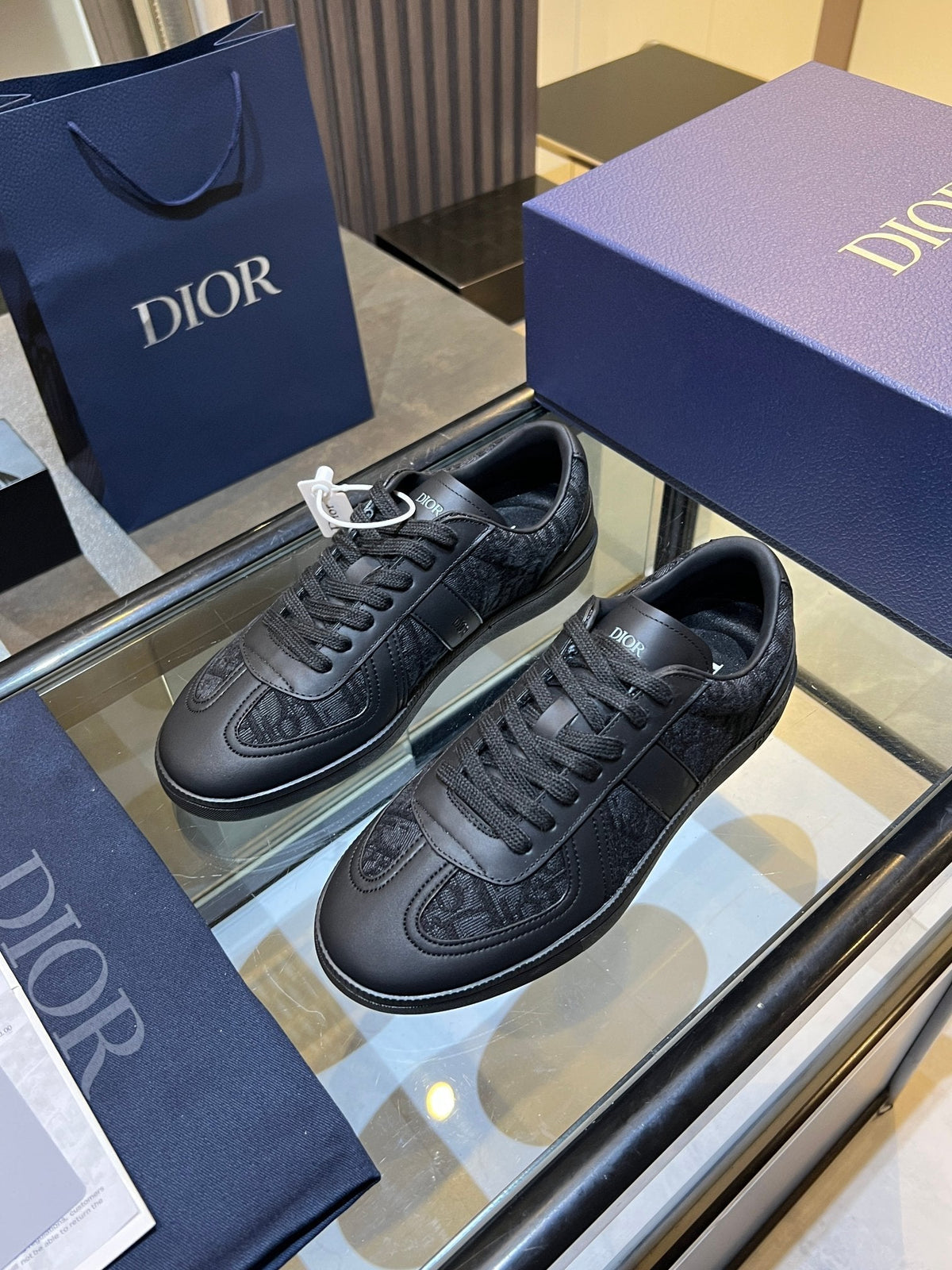 CD 26s Low Top Sneakers Black Dior Oblique Jacquard And Calfskin 728419