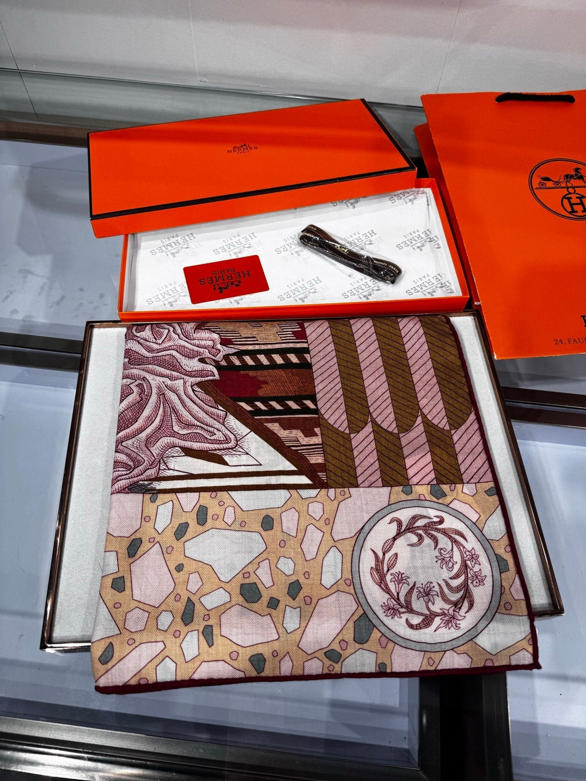 Hermes 2026 La Danse des Amazones Scarf 140cm Pink Cashmere Silk 218831