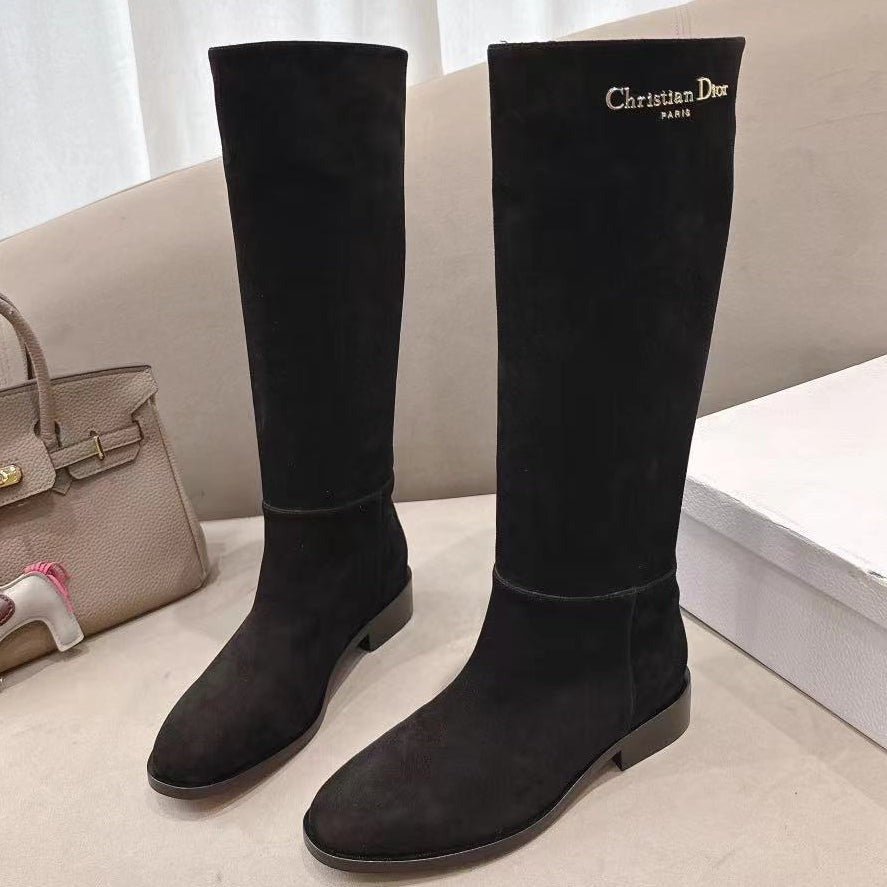 Dior 2026 D-Town Boots Black Suede Leather 139827