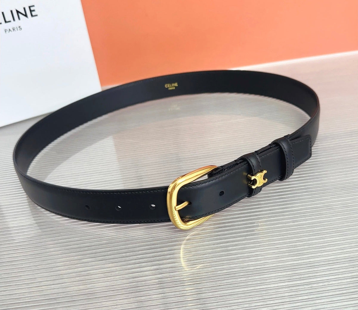 Celine 26s 3.0cm Belt Cowhide Leather 219545