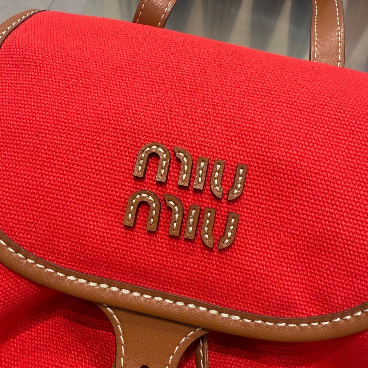 MiuMiu 2026 Aluminum Backpack Bag 30cm Canvas